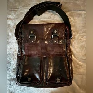 Jack Georges Leather Spikes & Sparrows North / South Messenger Bag